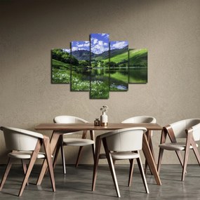 Obraz - Krajina s jazerom (150x105 cm)
