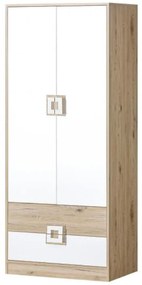 Skriňa Nico 80 biela/svetly dub nr-1
