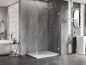 Mexen Lunar-B, pravostranný výklopný sprchový kút 95 x 70 cm, 8mm číre sklo, chrómový profil, 832-095-070-01-00-P