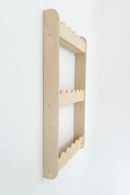 Detská nástenná polica stredná – 3 úrovne úložného priestoru Prírodná