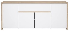 Biela/v prírodnej farbe komoda v dekore duba 197x84x48 cm Next – Tvilum