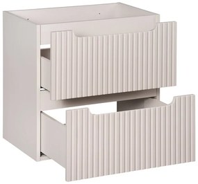 Závěsná skříňka Nova Cashmere Beyond II s deskou a umyvadlem 80 cm kašmírová/dub coast evoke