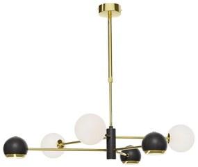 Jupiter 1965 - Luster na tyči MOKA 3xGU10/10W/230V + 3xG9/10W/230V zlatá/čierna/biela