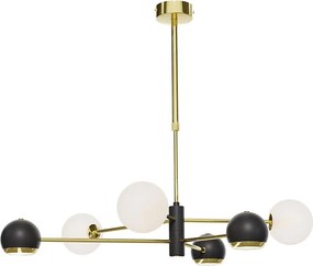 Jupiter 1965 - Luster na tyči MOKA 3xGU10/10W/230V + 3xG9/10W/230V zlatá/čierna/biela