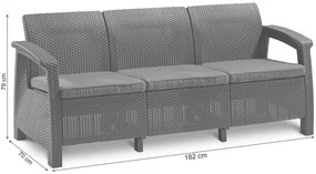 Záhradná pohovka Allibert Corfu Love Seat MAX - Brown