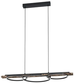 Eglo 99624-LED Stmievateľný luster BOYAL 2xLED/12,5W/230V+LED/15,5W hnedá/čierna