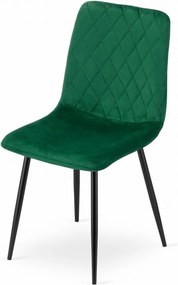 Set 4 kresiel TURIN - tmavozelený zamat