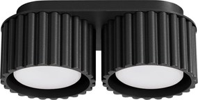 Stropné svietidlo Aura, 2x čierne hliníkové tienidlo, (6 cm)