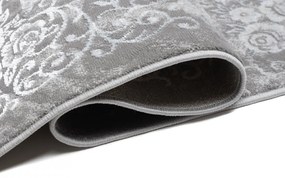 Moderný bielo-sivý dizajnový interiérový koberec so vzorom Šírka: 80 cm | Dĺžka: 150 cm