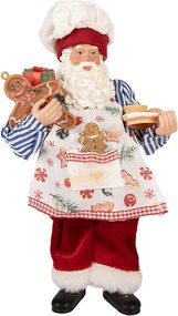 Vianočné dekorácie Santa kuchár s perníčkom - 15*10*26 cm