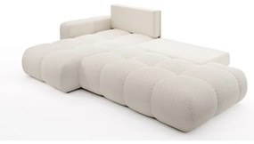 Rozkladacia rohová čalúnená sedacia súprava ALMADA do L, ľavé prevedenie, svetlobéžová