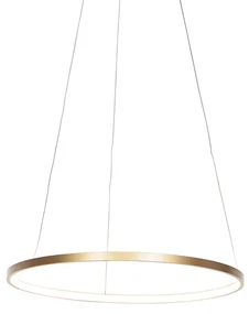 Moderné kruhové závesné svietidlo zlaté 60 cm vrátane LED - Anella | BIANO