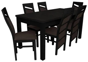 Zostava pre 6 osôb - RK019, Morenie: wenge, Dostupné poťahy: ekokoža Soft 018