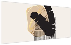 Obraz - Abstrakcia s tropickými listami N⁰4 (120x50 cm)