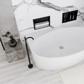 Rea Rea, oceľová kúpeľňová polička 30x30 cm, čierna matná, REA-05603