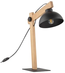 Stolná lampa OSLO 1xE27/15W/230V borovica/čierna