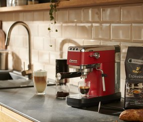 Pákový kávovar »Lapressa«, červený
