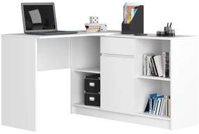 Rohový psací stůl B-17 s komodou bílý