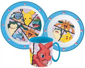 Sada plastového riadu Pokémoni s hrnčekom - 3 dielna súprava