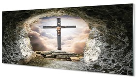 Sklenený obraz Cave ľahký cross Jesus 120x60 cm