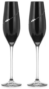 Diamante poháre na šampanské Silhouette City Black s kamínky Swarovski 210ml 2KS