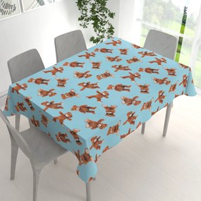 Biante Detský bavlnený obdĺžnikový obrus Sandra SA-724 Plyšové medvedíky na modrom 60x100 cm