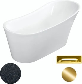 Besco Akrylátová voľne stojaca vaňa Calima Glam G 170x74 BESCO-Typ výpuste: Click-Clack s prepadom, grafit, BESCO-Rozmery: 170x74, BESCO-Farba: Biela…
