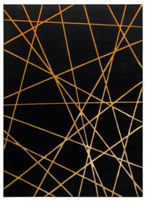 Koberec GLOSS moderný  406C 86 štýlový, glamour, art deco, geometrický  čierno / zlatý