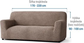 Bielastické poťahy MOSAICO orieškové trojkreslo (š. 170 - 220 cm)