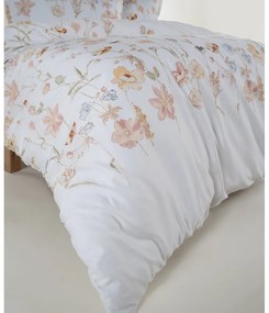 Biele obliečky na dvojlôžko/predĺžené z bavlneného saténu 240x220 cm Ivory Garden Floral – Mila Home Luxury