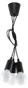 Závesné svietidlo Diego 3, čierne telo svietidla