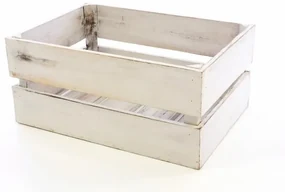 Divero VINTAGE 51364 Drevená debnička biela - 51 x 36 x 23 cm