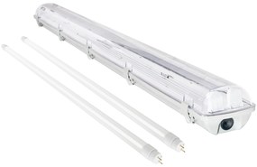 BERGE Svitidlo + 2x LED trubica - T8 - 120cm - 18W - 3240Lm - studená biela - SADA