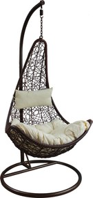 Závesné hojdacie kreslo Wisa hnedé/krémové