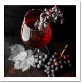 Obraz na plátně Hroznové červené víno - 50x50 cm