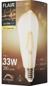 LED žiarovka FLAIR ST64 E27 4W/33W 380lm 2000K
