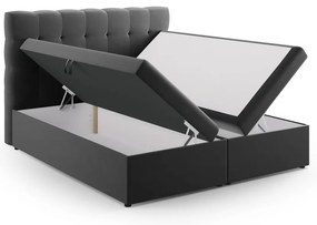 Antracitová boxspring posteľ s úložným priestorom 160x200 cm Bali – Cosmopolitan Design