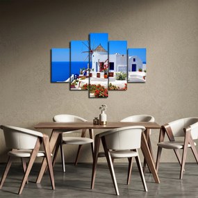 Obraz - Domček v Grécku (150x105 cm)