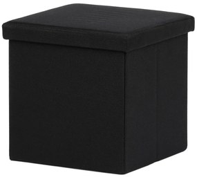 Taburet s úložným prostorem, látka černá