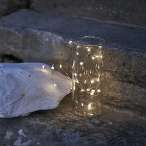 DECOLED Svetelná reťaz LED na batérie, so srdiečkami, teplá biela, 20 LED, 2,3 m