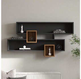 Asir Nástenná polica KAREN 120x72,2 cm antracit/hnedá 835PUQ1608