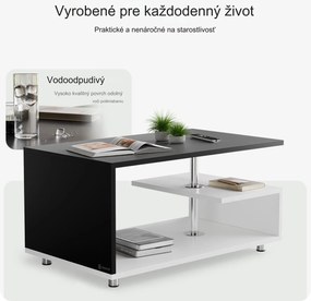 InternetovaZahrada Konferenčný stolík Orlando 95x55x50 cm - biela/čierna
