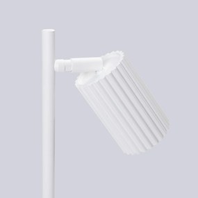 Stolná lampa Karbon, 1x biele kovové tienidlo