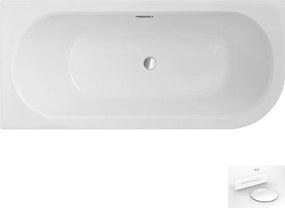 Besco Akrylátová asymetrická vaňa Avita Slim Plus 180x80, s prepadom BESCO-Typ výpuste: Alcaplast Click-Clack so štrbinovým prepadom, biela, BESCO-Ro…