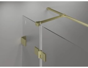 Mexen Lunar T, sklápací sprchový kút ľavý 120 x 90 cm, 8mm číre sklo, zlatý kartáčovaný - 834T-120-090-55-00-L
