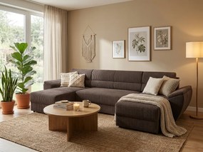 Rozkladacia sedacia súprava do U TAVERO 321x140 cm, hnedá