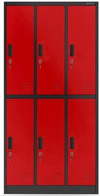 Skriňa Igor kovová antracit/červená