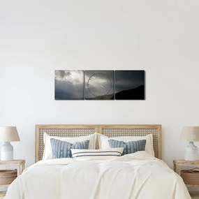 Obraz blížiacej sa búrky (s hodinami) (90x30 cm)
