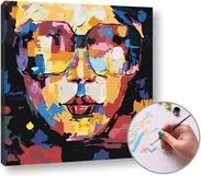 Maľovanie podľa čísel ŽENA S OKULIARMI  – nízka náročnosť