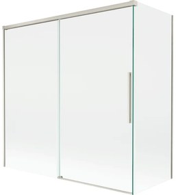 Mexen Rox, 2-krídlová posuvná vaňová zástena 160 + 75 x 150 cm, 8mm číre sklo, oceľový profil, 8C9-160-075-97-00